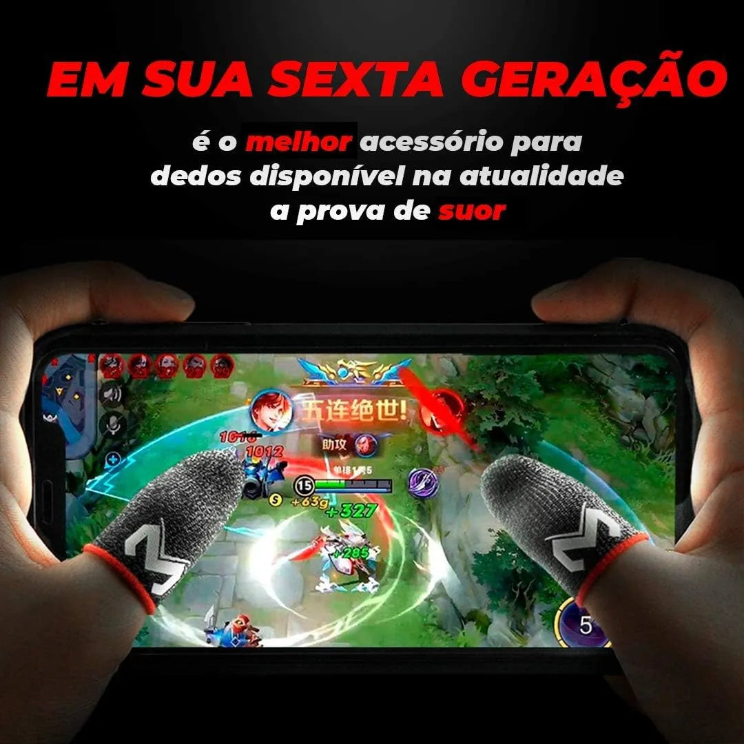 Luva Gamer Dedo Celular MEMO Fibra de Prata - ORIGINAL